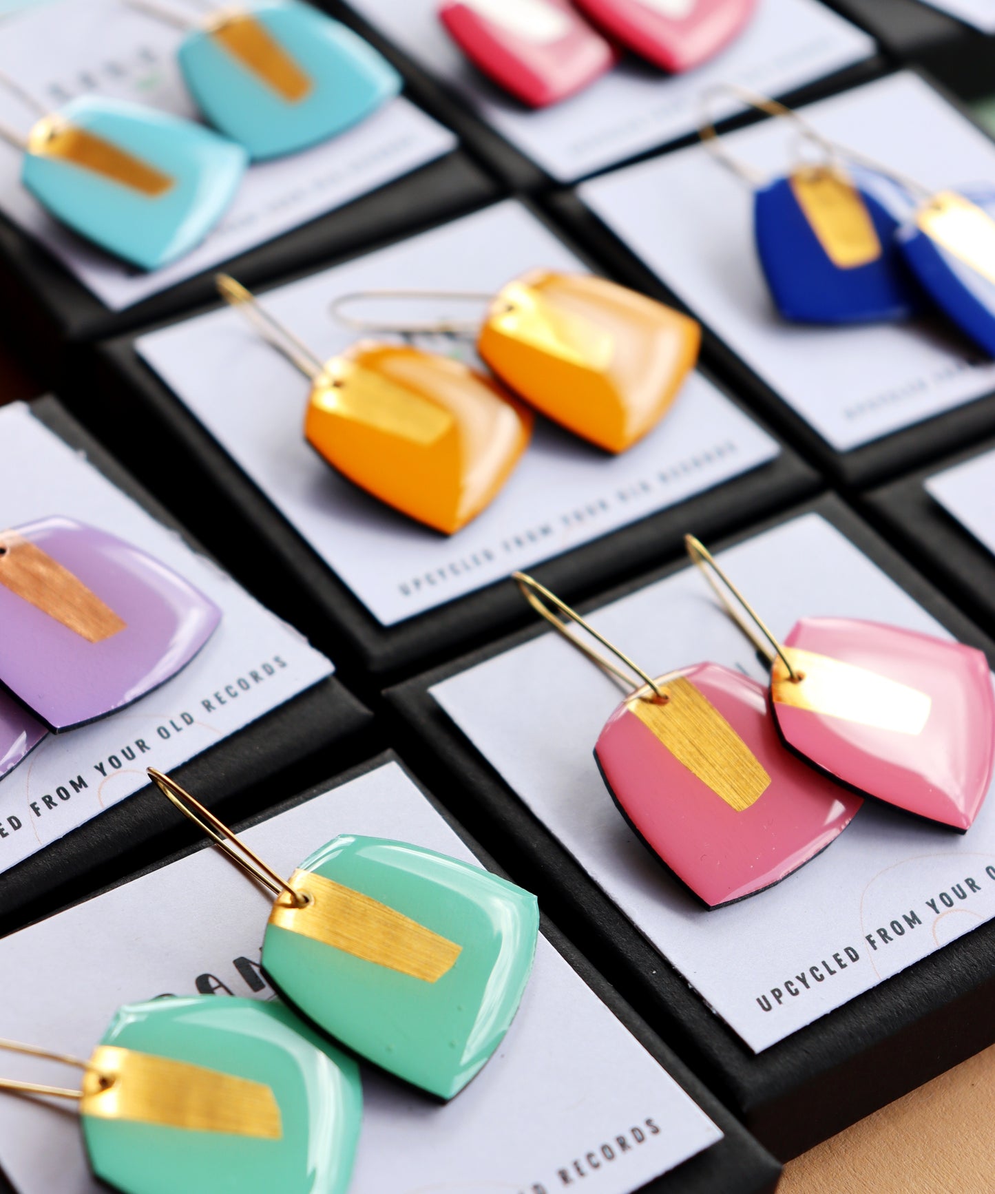 BETTY no.2 in 8 colours / contemporary upcycled colourful earrings handmade in Ireland