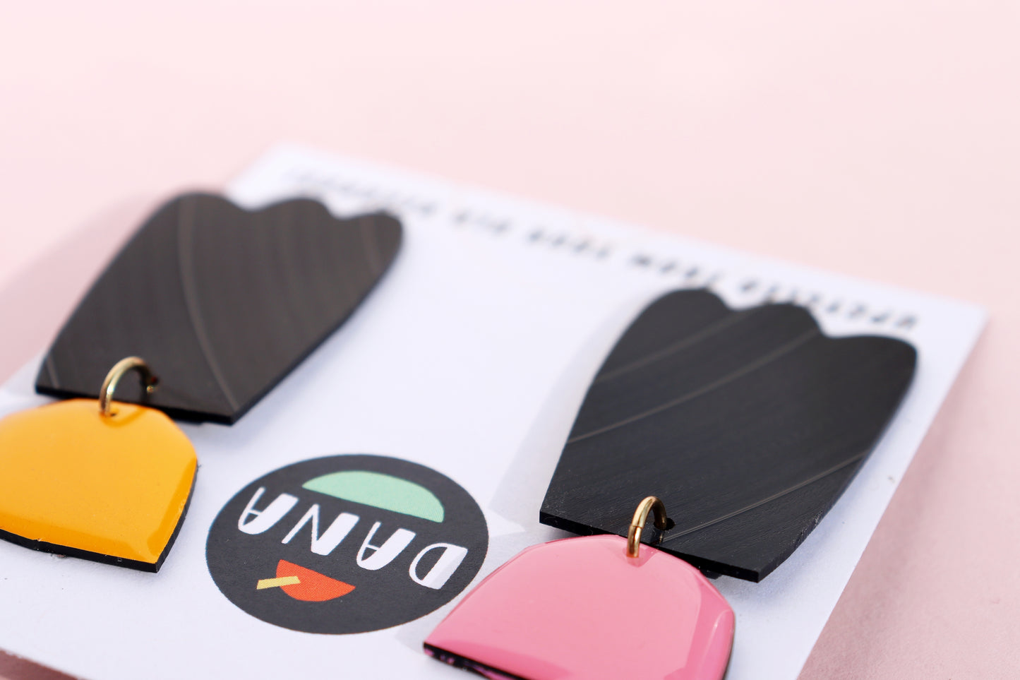 Quirky upcycled art earrings made from reclaimed vinyl records