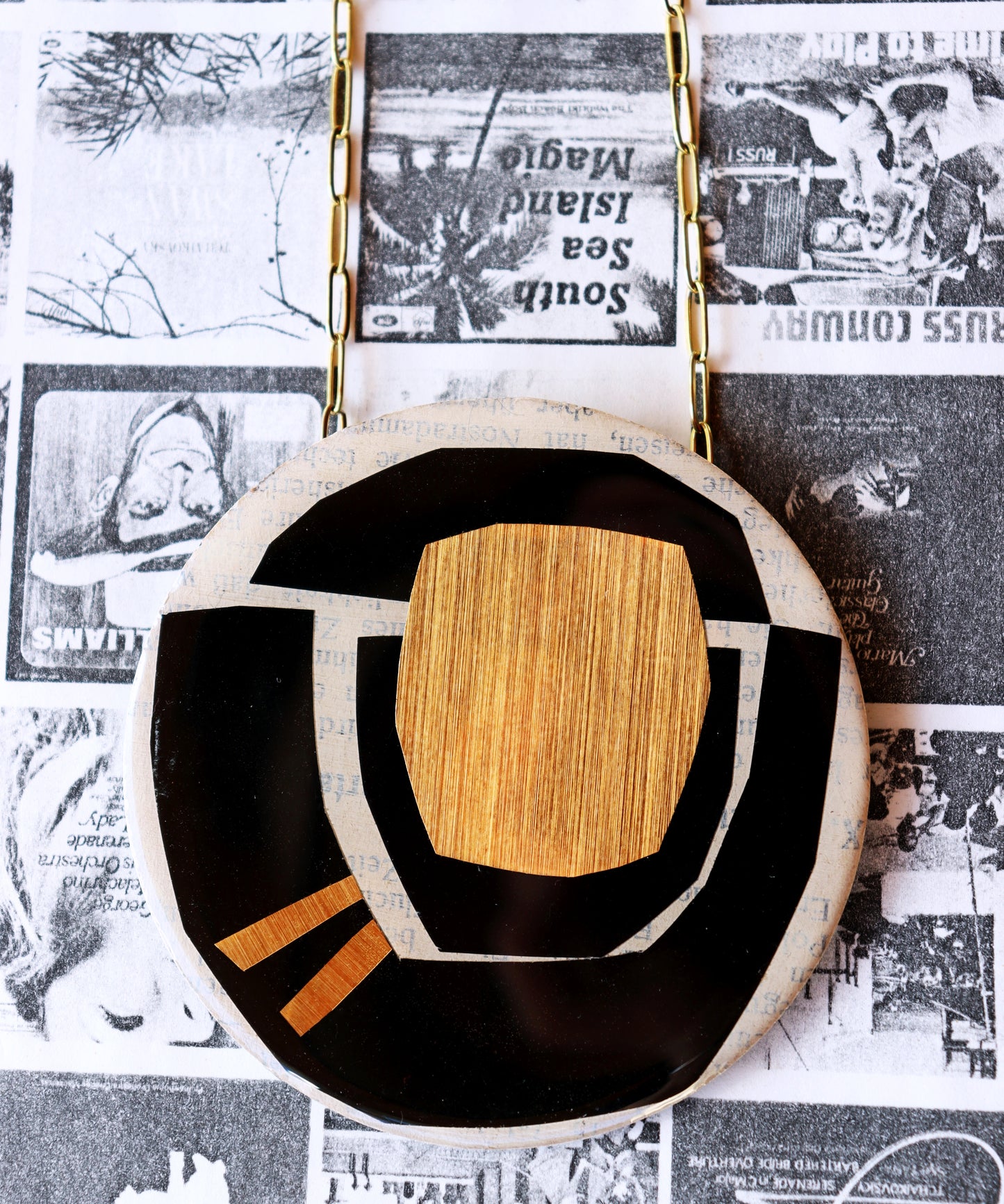 "Nostra" one of a kind abstract contemporary art necklace / recycled jewellery