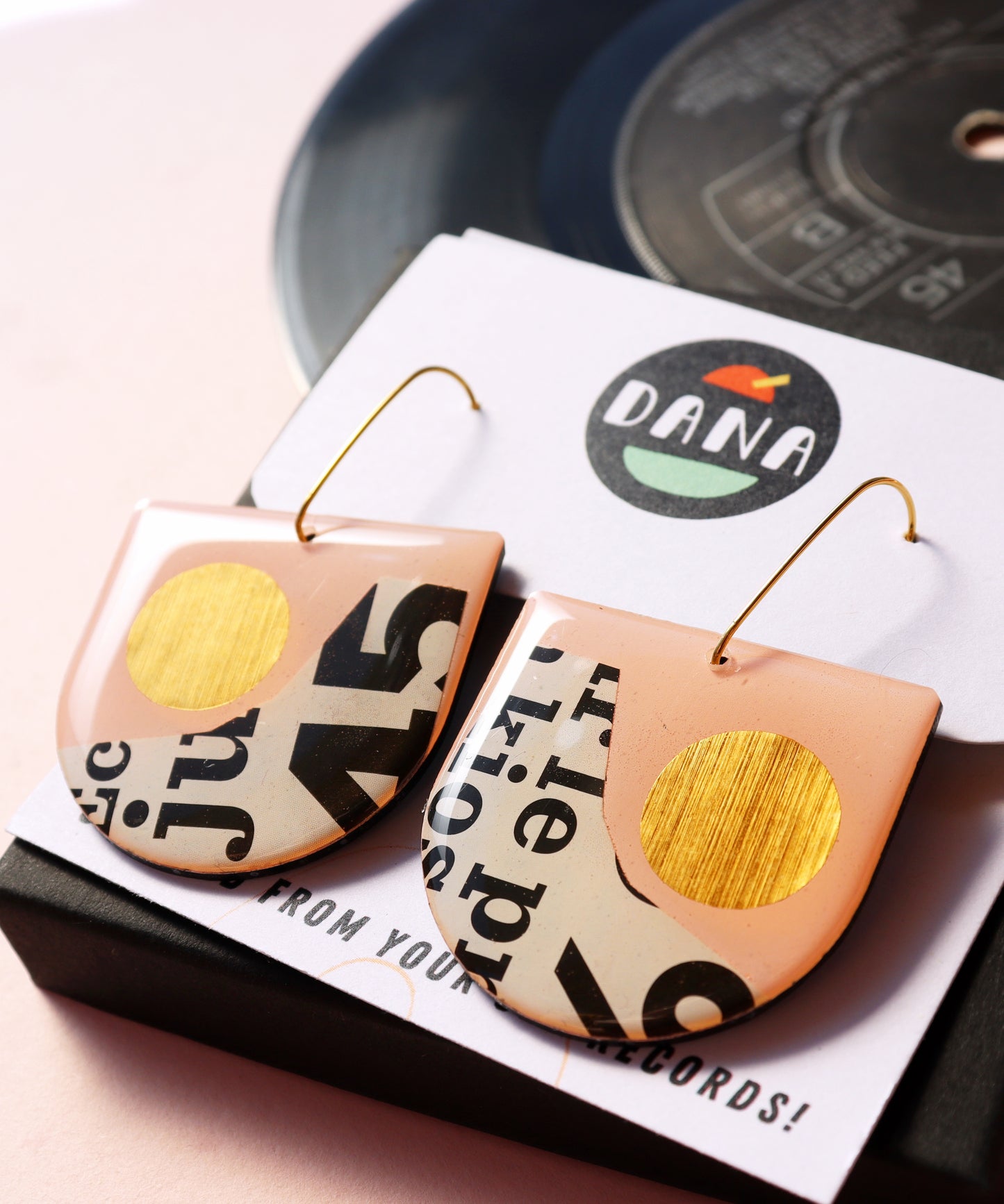 20% OFF Bold light pink, copper and recycled magazine paper / one of a kind
