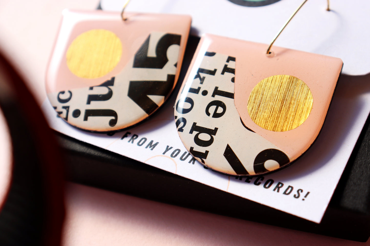 20% OFF Bold light pink, copper and recycled magazine paper / one of a kind