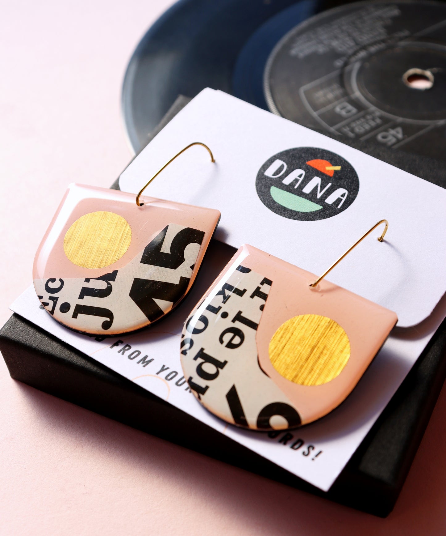 20% OFF Bold light pink, copper and recycled magazine paper / one of a kind
