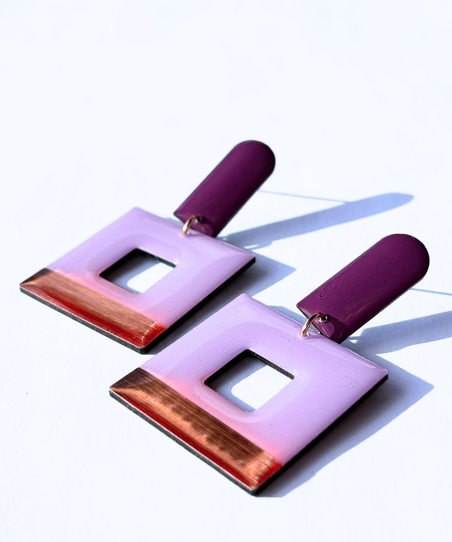 MIKA in lilac and copper / contemporary jewellery design