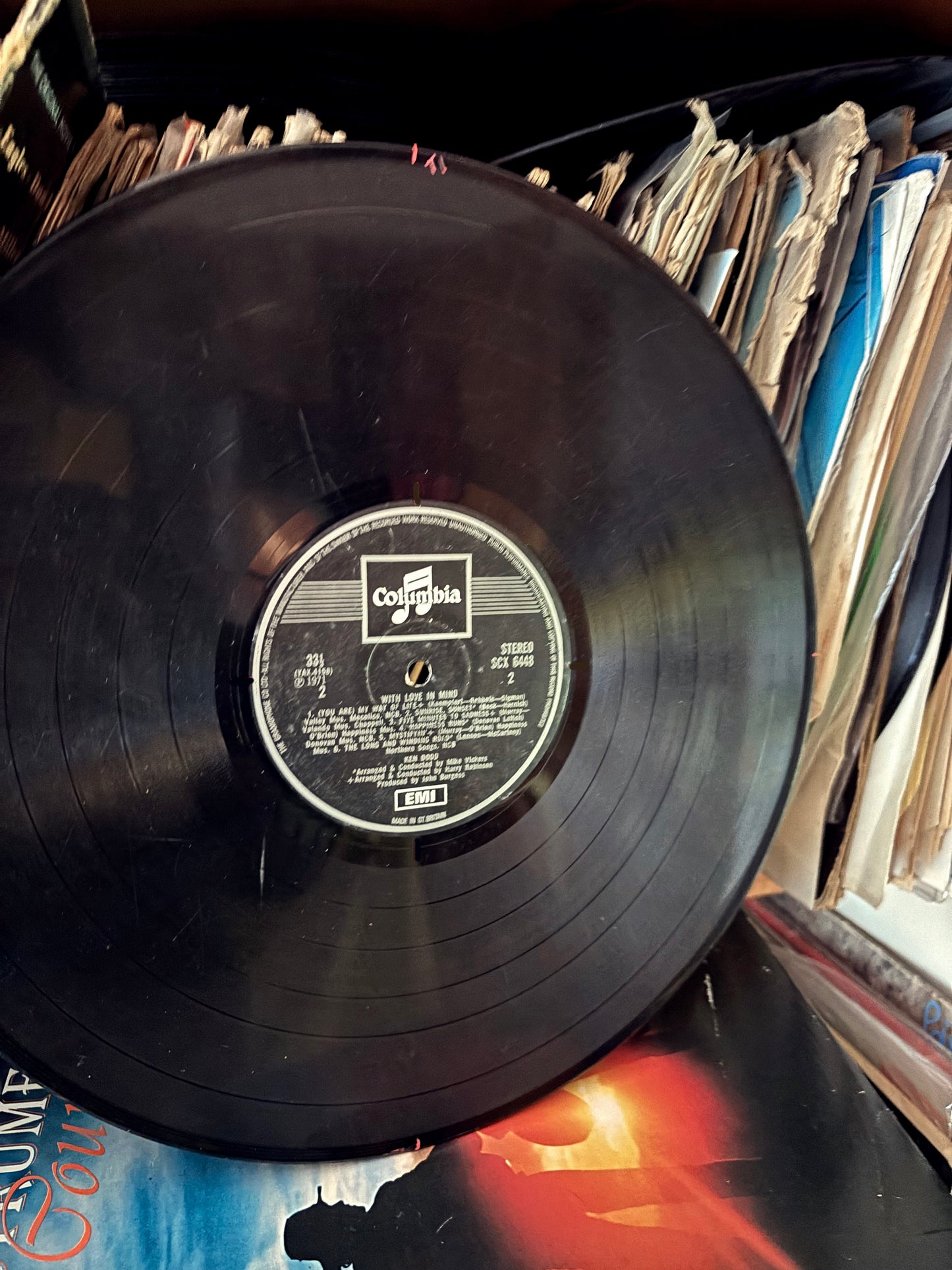 Elegant upcycled black vinyl record earrings with a subtle hint of silvery grey label / ONE OF A KIND