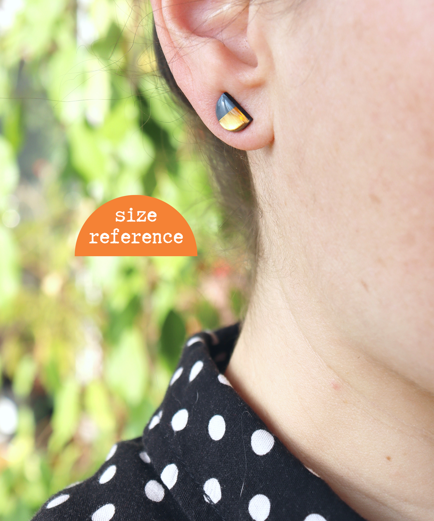 pink half moons - gold or copper / upcycled vinyl record studs