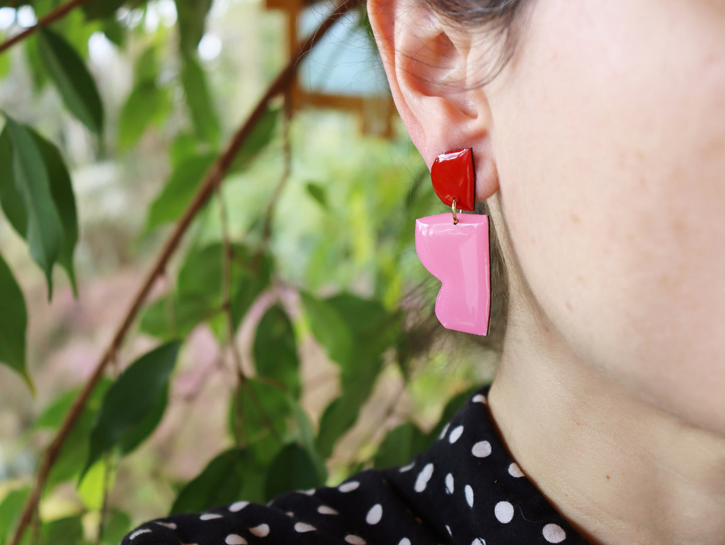 LOLLI confetti ! / summer on your ears / upcycled vinyl earrings