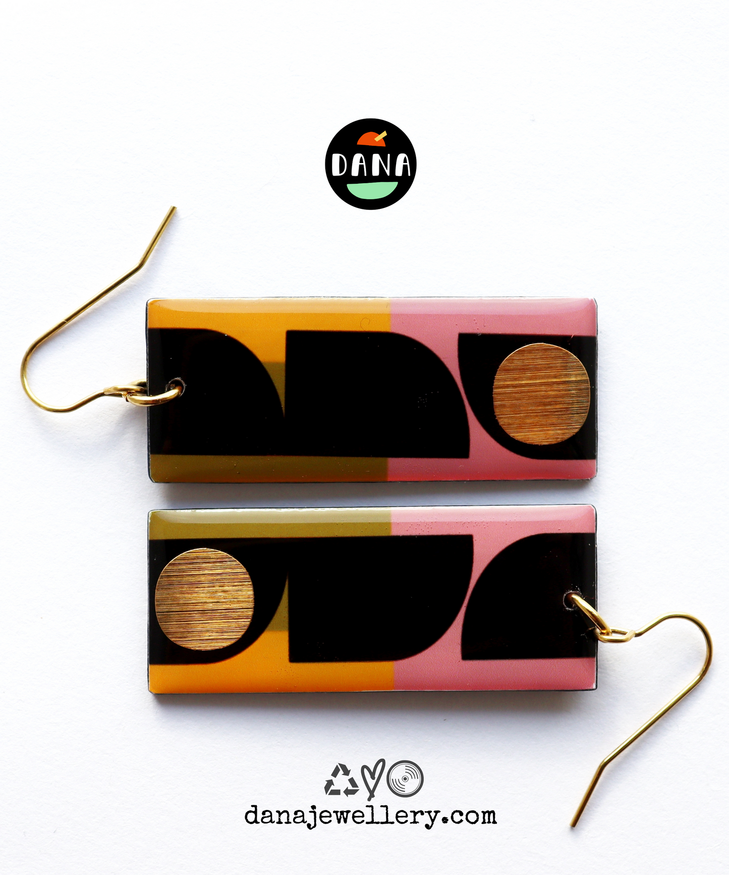 The Rectangles in olive, rose, tangerine and a hint of gold (D1)