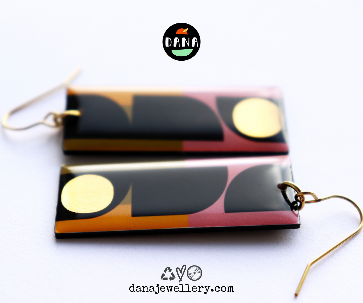 The Rectangles in olive, rose, tangerine and a hint of gold (D1)