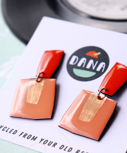 PATSY no.1 in lush orange, peach and copper / unique upcycled Irish jewellery design