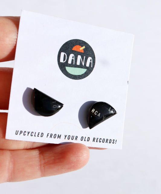 40% OFF black RCA one of a kind contemporary upcycled vinyl record studs