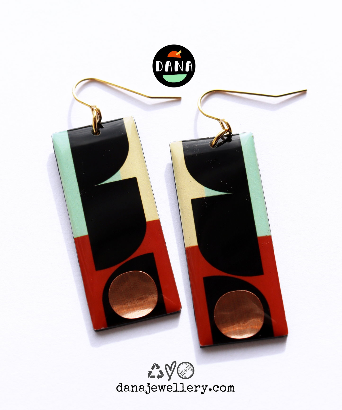 Bold abstraction on your ears / Recycled Irish jewellery design