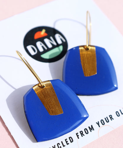 40% OFF BETTY no.2 in royal blue & gold / unique upcycled Irish design