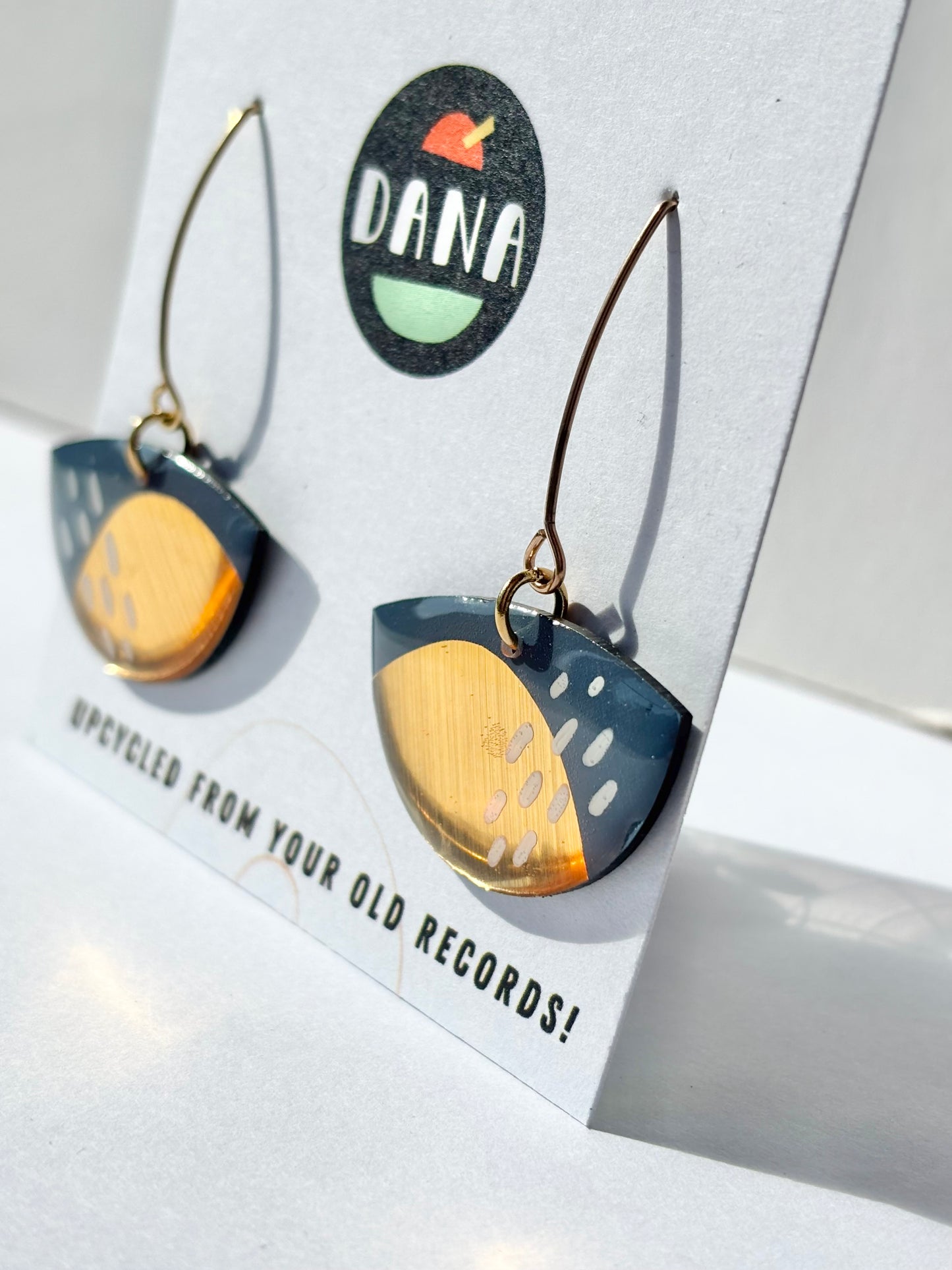 30% OFF boats in blue grey with gold and white details  / contemporary jewellery design