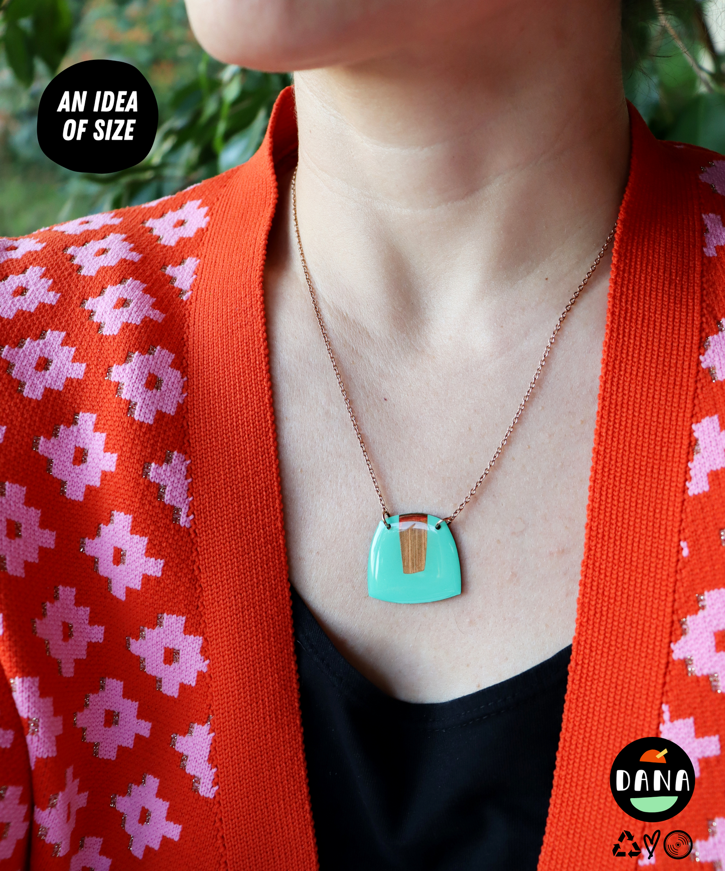 Greeny turquoise and copper recycled necklace / sustainable irish jewellery