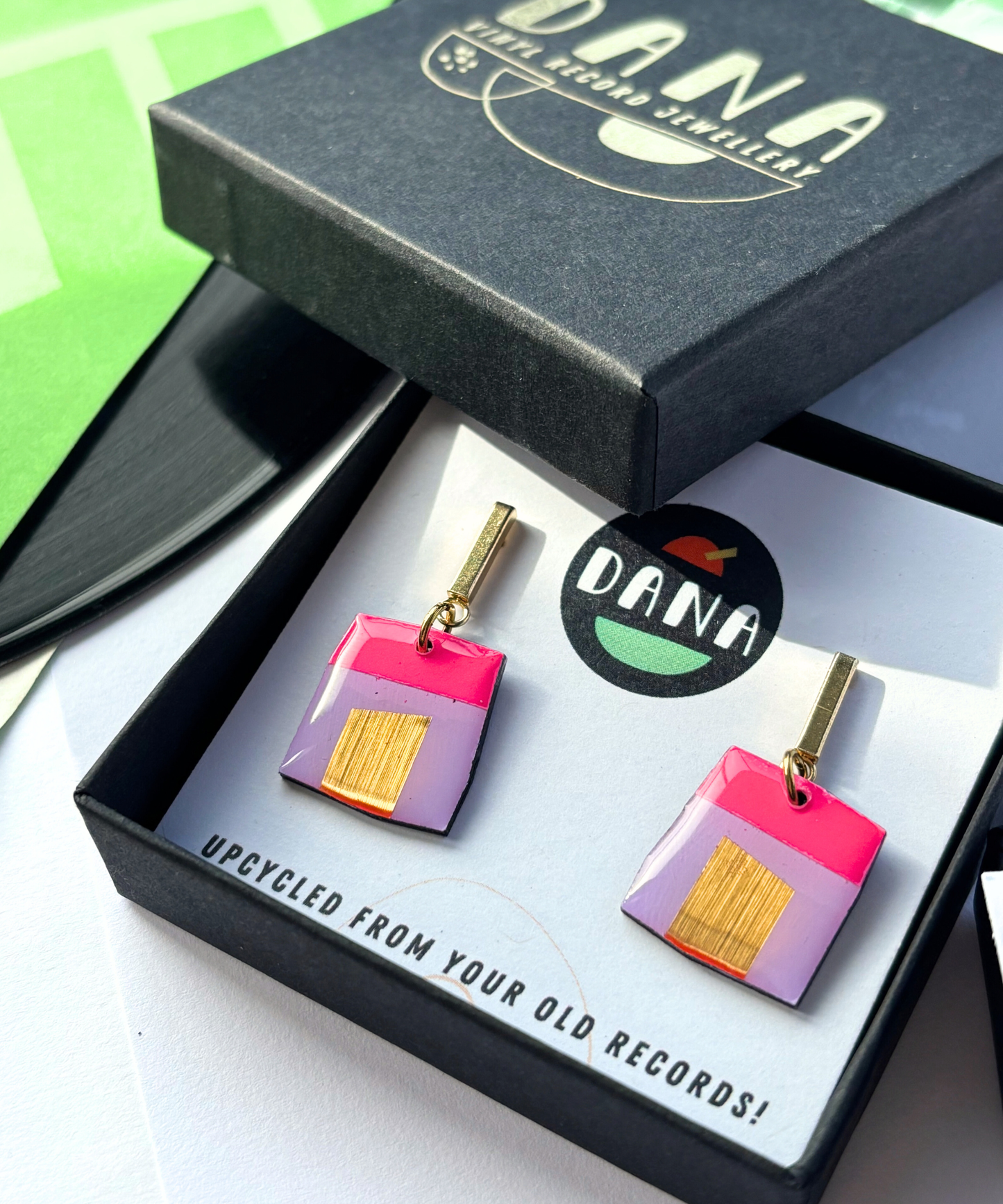 BETTE in neon pink, lilac, and gold