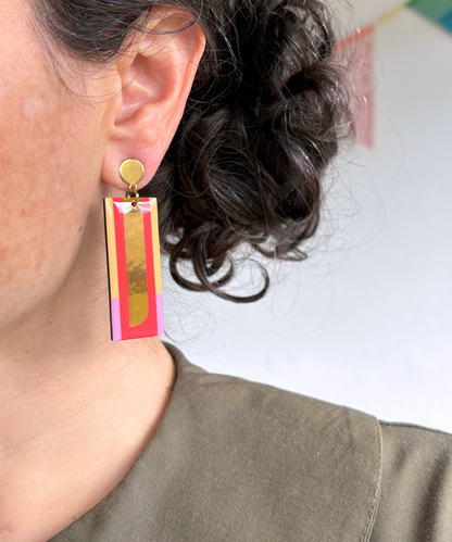 LORA | long and elegant yet funky earrings on hooks OR posts | pick your favourite