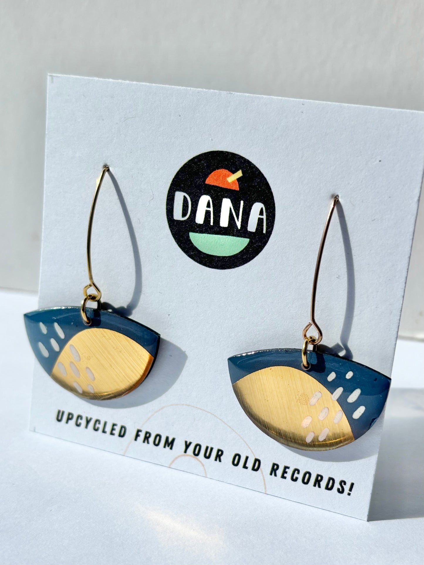 30% OFF boats in blue grey with gold and white details  / contemporary jewellery design