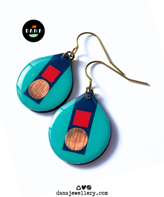 TILLY | turquoise, teal, reddish orange, copper