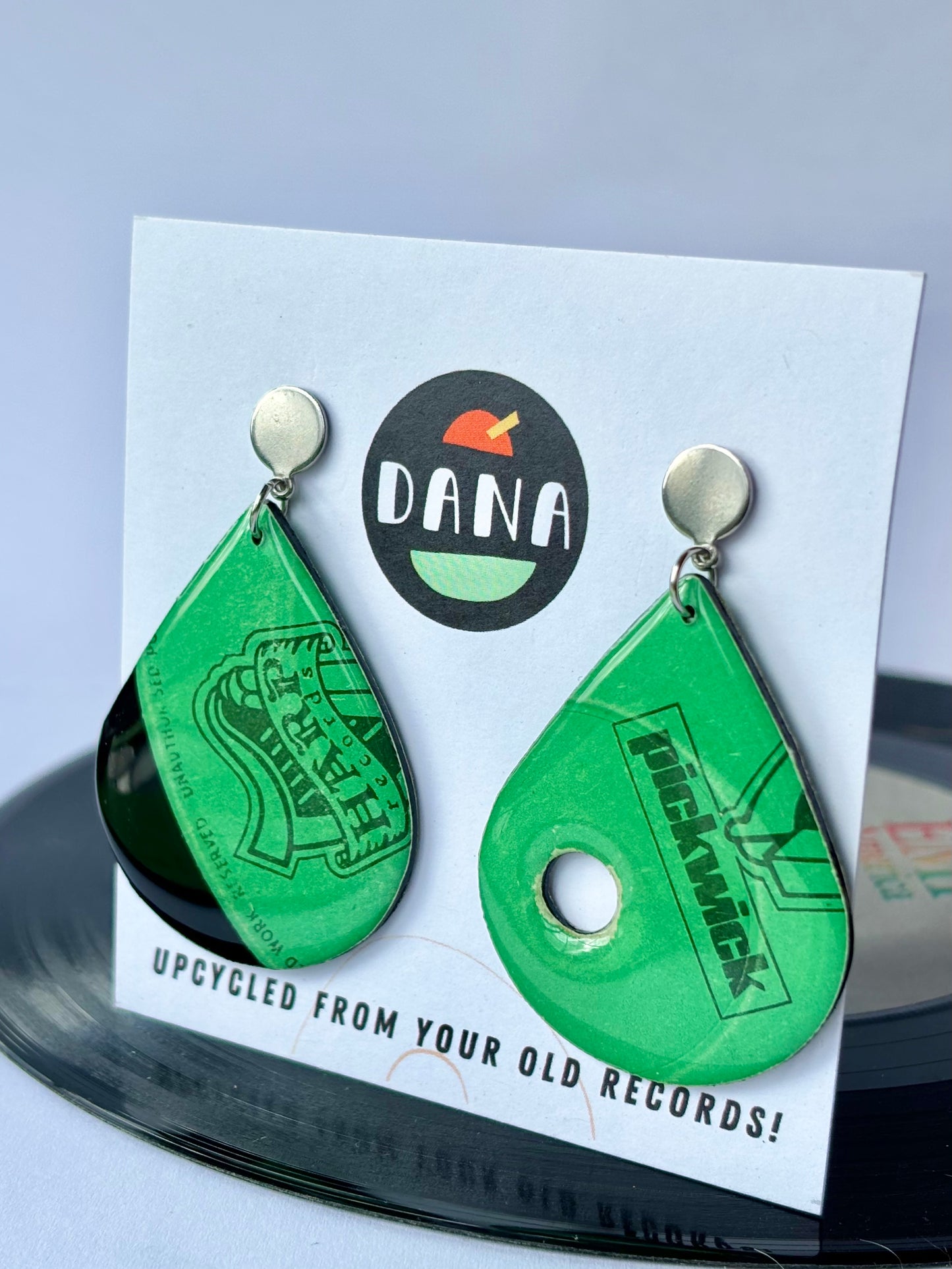 HARP Records | the ultimate Irish earrings in green | OOAK