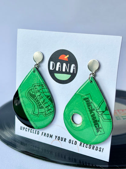HARP Records | the ultimate Irish earrings in green | OOAK