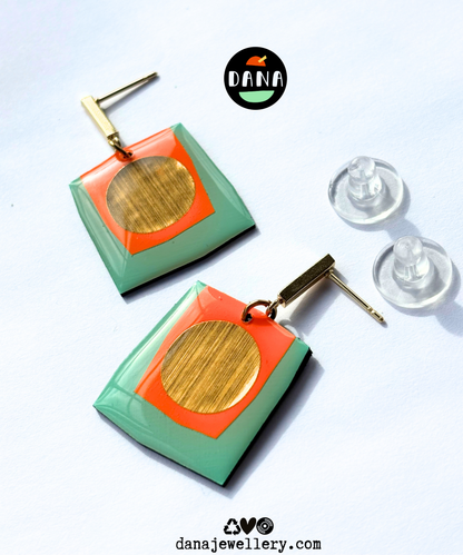 BOCA in mint green, orange, and gold