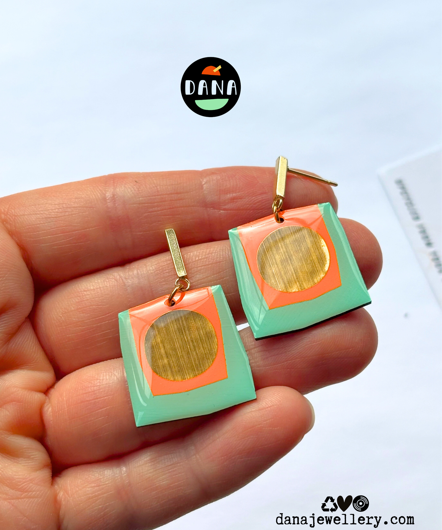 BOCA in mint green, orange, and gold