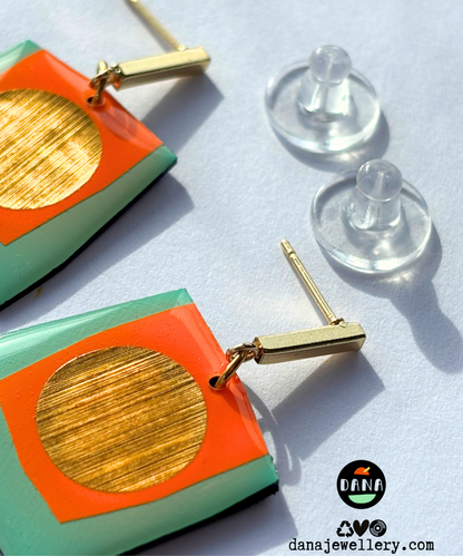 BOCA in mint green, orange, and gold