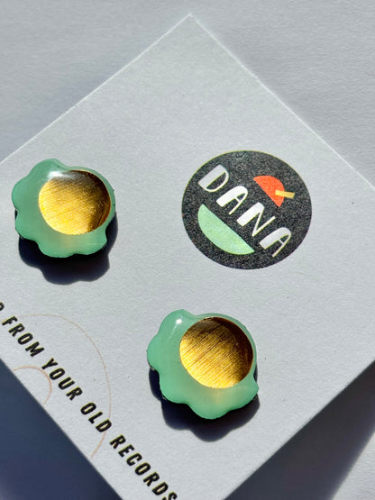 40% OFF large FROUFROU studs in mint green and gold
