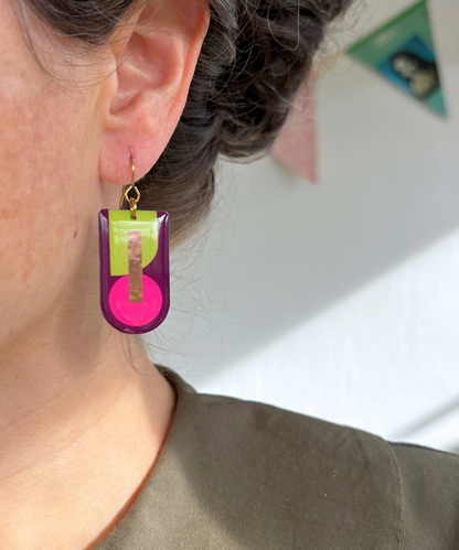 BESS | mid century modern inspired colourful geo earrings | pick your favourite