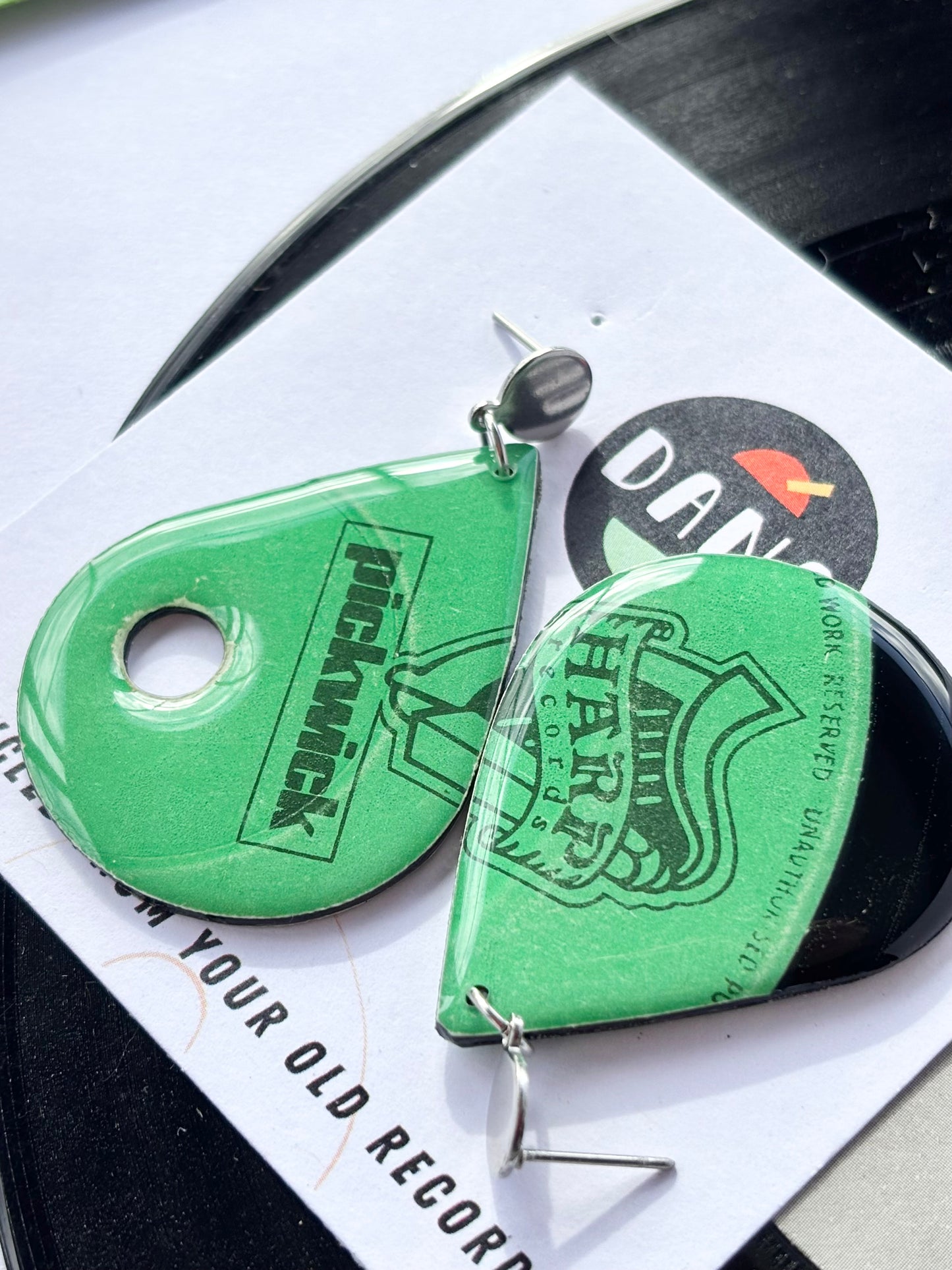 HARP Records | the ultimate Irish earrings in green | OOAK