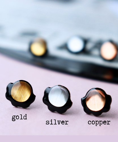 40% OFF black Froufrou studs - GOLD / SILVER / COPPER