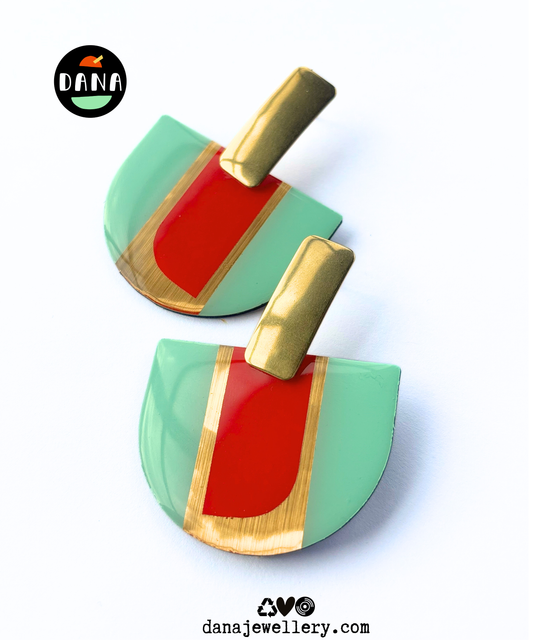 ROSA in mint green, red, lush gold