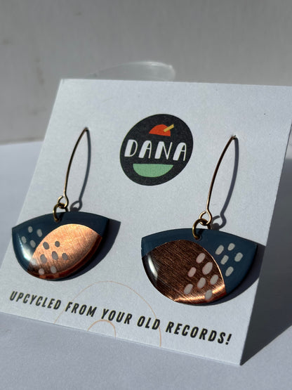 30% OFF boats in blue grey with copper and white details  / contemporary jewellery design