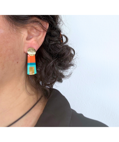 MAE in teal, turquoise, orange, gold