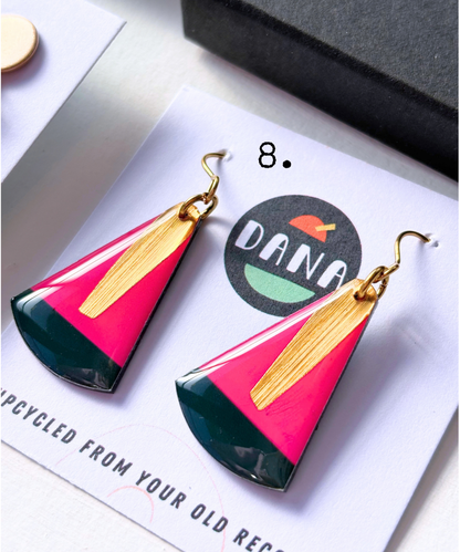 NARI | minimal upcycled chic with a touch of metallic | on standard open hooks OR disc posts