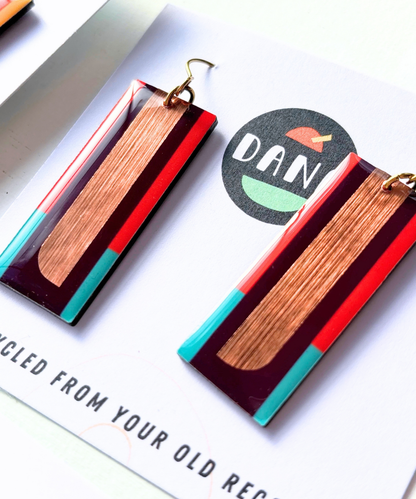LORA | long and elegant yet funky earrings on hooks OR posts | pick your favourite