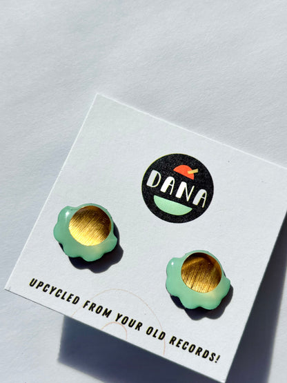 40% OFF large FROUFROU studs in mint green and gold