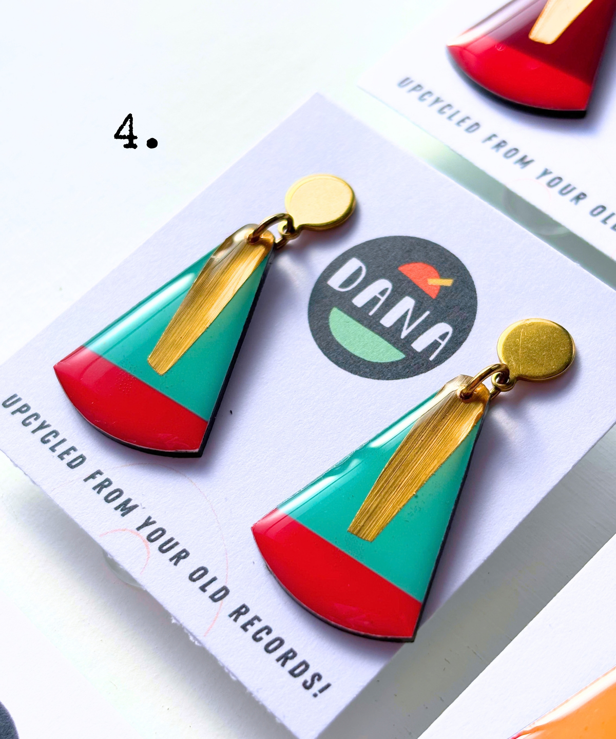 NARI | minimal upcycled chic with a touch of metallic | on standard open hooks OR disc posts
