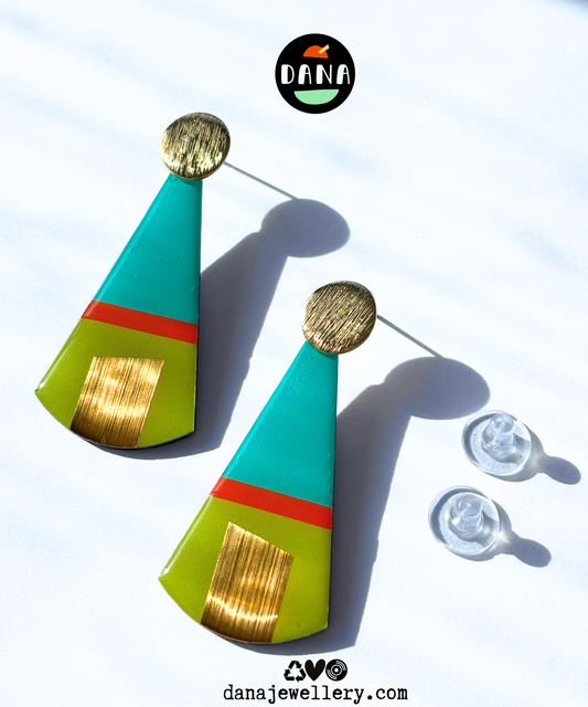 IRIS in lime, turquoise, orange, gold