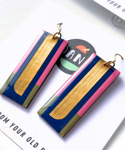 LORA | long and elegant yet funky earrings on hooks OR posts | pick your favourite