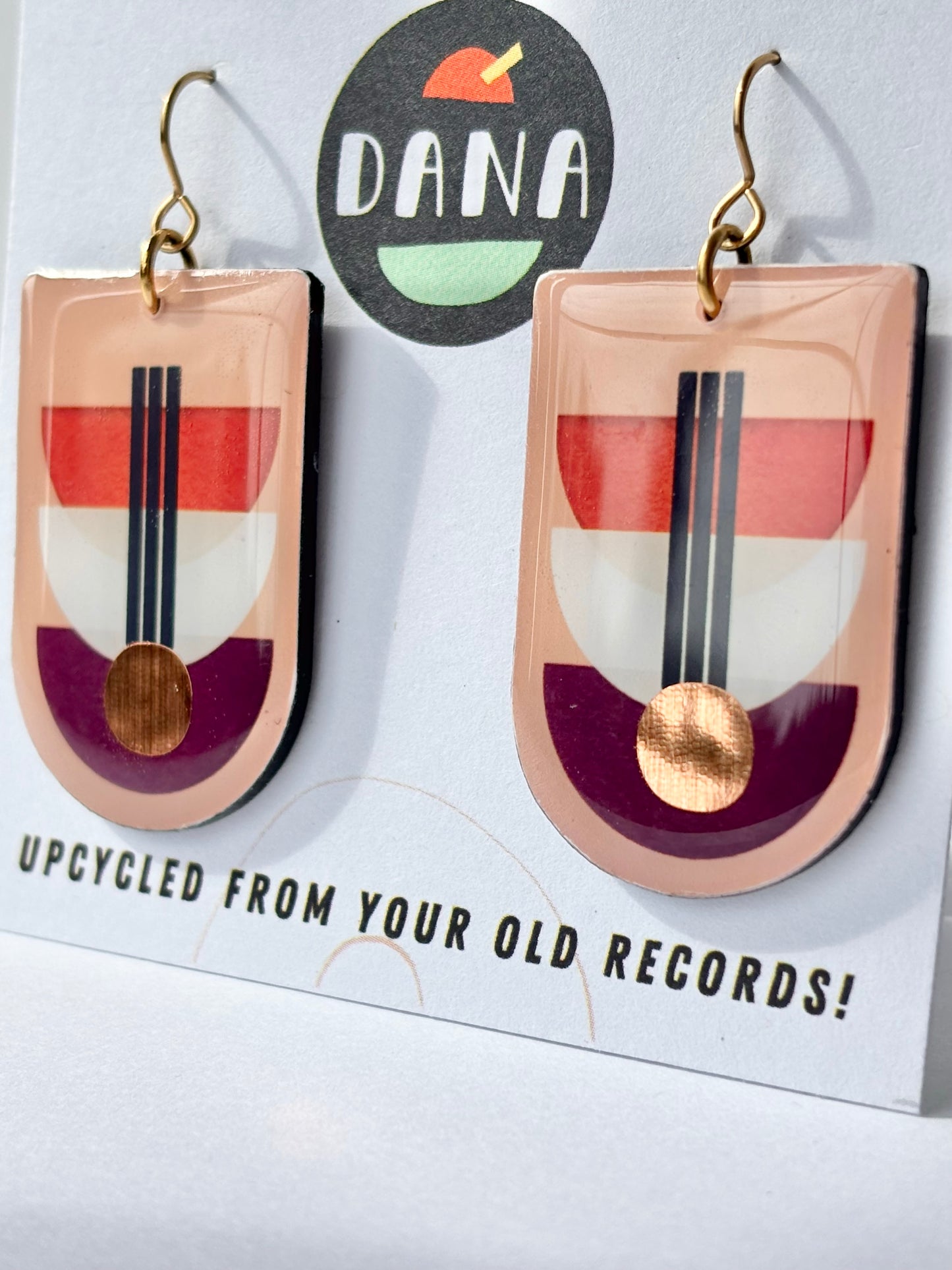 30% OFF samples one of a kind earrings in plum, white, orange, with a warm pop of copper