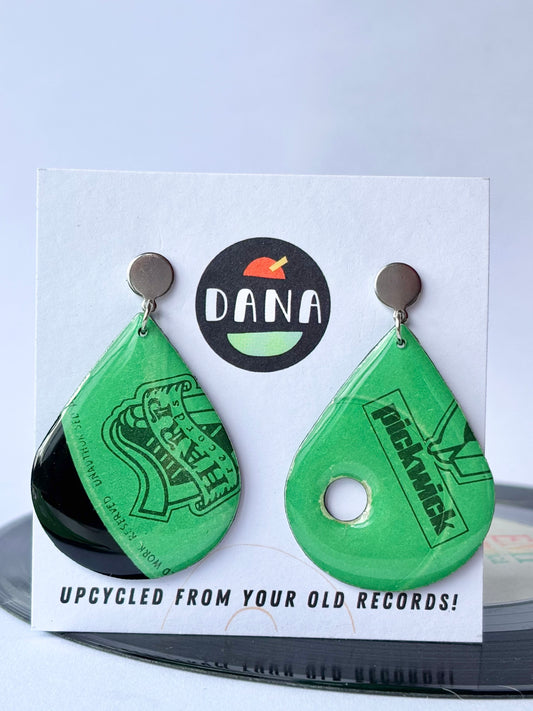 HARP Records | the ultimate Irish earrings in green | OOAK