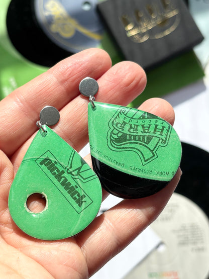 HARP Records | the ultimate Irish earrings in green | OOAK