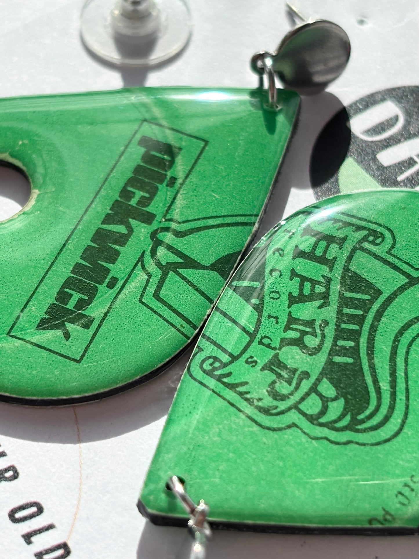 HARP Records | the ultimate Irish earrings in green | OOAK
