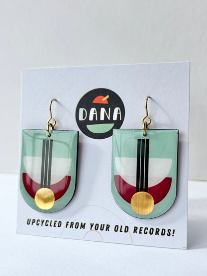30% OFF samples one of a kind earrings in plum, white, light mint green, with a lush pop of gold
