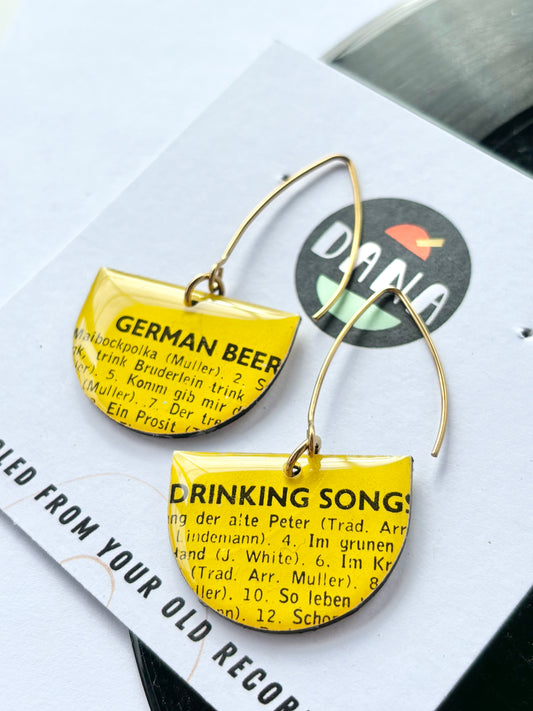 GERMAN BEER DRINKING SONGS | fun quirky yellow earrings