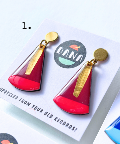 NARI | minimal upcycled chic with a touch of metallic | on standard open hooks OR disc posts