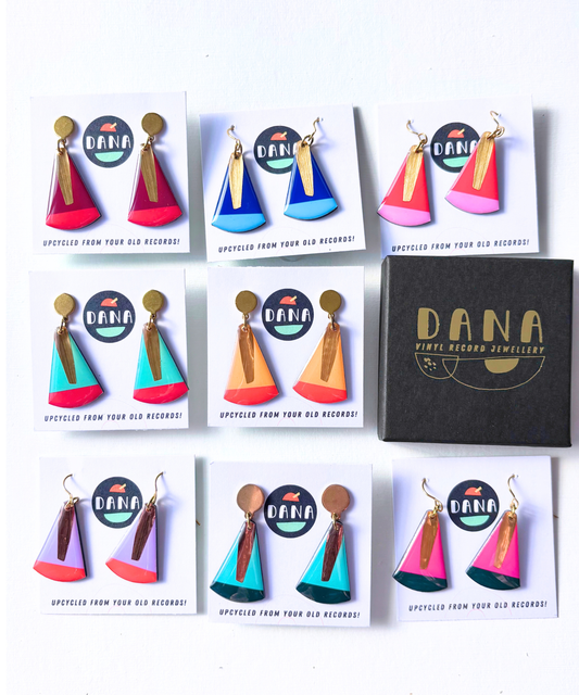 NARI | minimal upcycled chic with a touch of metallic | on standard open hooks OR disc posts