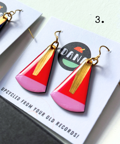 NARI | minimal upcycled chic with a touch of metallic | on standard open hooks OR disc posts
