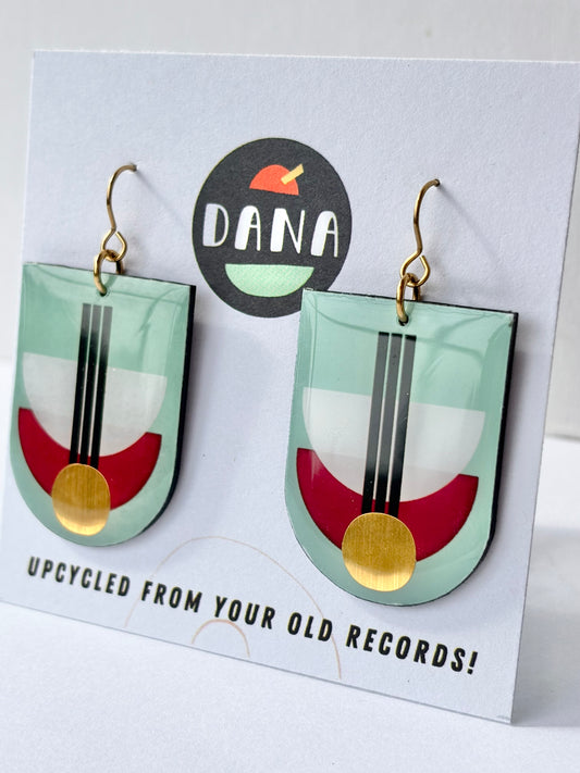 30% OFF samples one of a kind earrings in plum, white, light mint green, with a lush pop of gold